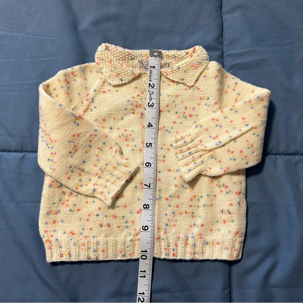 Cream Knit Baby Cardigan and Bonnet Set - Picture 8 of 9